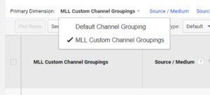 Toggle between Default Channel Groupings and your customized channel groupings